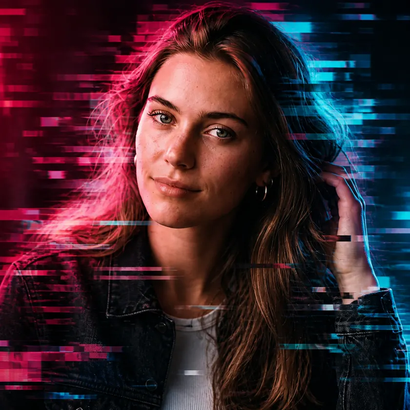 Glitch Glam viral preset preview